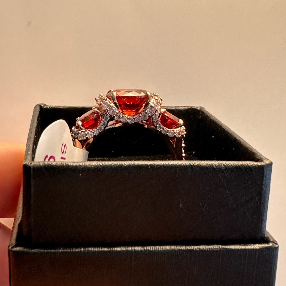 Garnet & Diamond CZ | Size 9 | Bomb Party